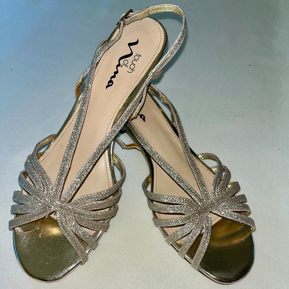 Sparkly gold dress flats by Nina, size 8.5